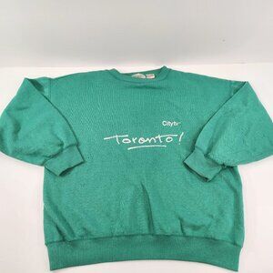 Vintage City TV Toronto Sweatshirt Unisex Small Green